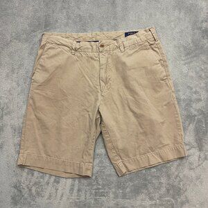 Polo Ralph Lauren Pima Cotton Shorts Mens 33 Tan Straight Fit Chino Casual